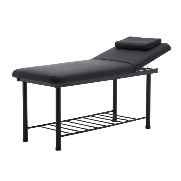 Κρεβάτι Μασάζ Φυσικοθεραπείας Σταθερό Μεταλλικό SuperOrtho Black με ανύψωση πλάτης εξεταστικό